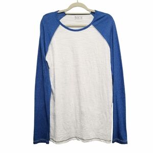 BKE The Grove T Shirt Jersey Men's XL Long Sleeve Blue‎ White Baseball No…